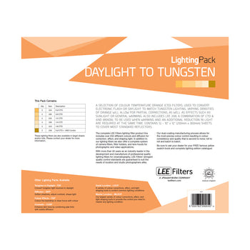LEE Daylight to Tungsten Studio Lighting Gel Pack